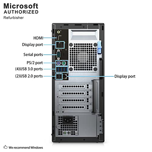 Dell OptiPlex 7050 'T Intel Core i7-6700 3.4 GHz, 16GB RAM, 512 GB Solid State Drive, DVDRW, Windows 10 Pro 64bit, (Renewed)