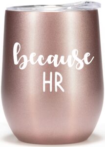 rock & llama human resources gifts for women funny hr gifts for coworkers 12oz tumbler wine glass hr manager cup director coffee mug best office gift