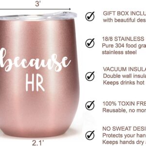 Rock & Llama Human Resources Gifts for Women Funny HR gifts for coworkers 12oz Tumbler Wine Glass HR Manager Cup Director Coffee Mug Best Office Gift