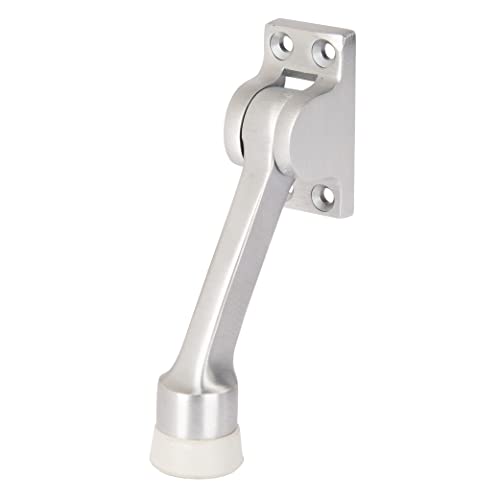 BRINKS Commercial - 4" Kick-Down Door Stop, Satin Chrome Finish - Non-Obtrusive Option to Protect Your Door and Walls