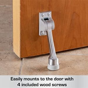 BRINKS Commercial - 4" Kick-Down Door Stop, Satin Chrome Finish - Non-Obtrusive Option to Protect Your Door and Walls