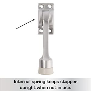 BRINKS Commercial - 4" Kick-Down Door Stop, Satin Chrome Finish - Non-Obtrusive Option to Protect Your Door and Walls