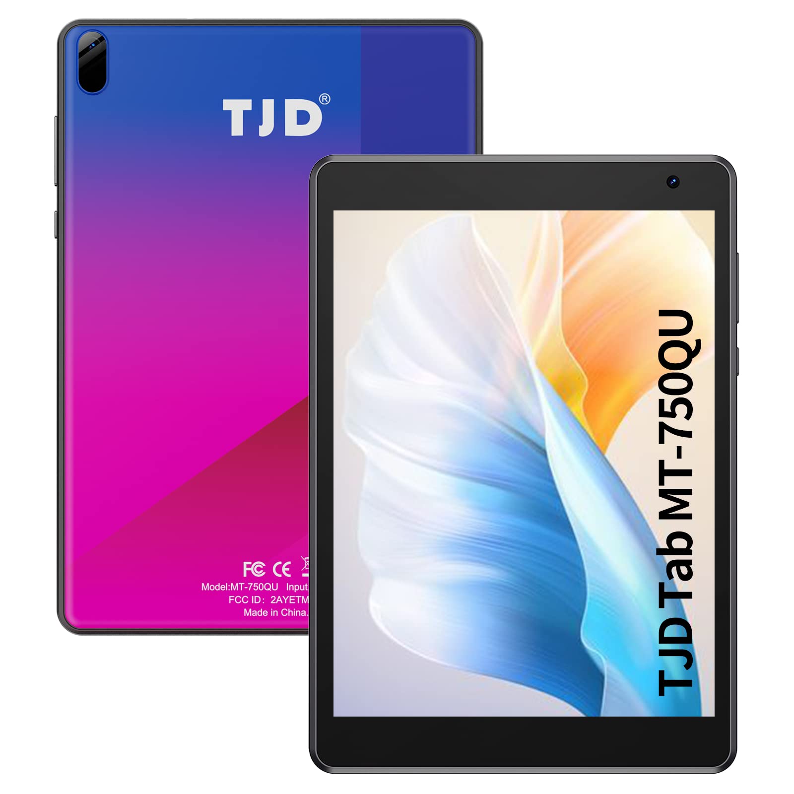 TJD Tablets Android, 7.5 Inch Tablet, 1440x1080 IPS Display, 2GB RAM 32GB ROM, 2MP+5MP Dual Camera, Quad-Core Processor, Wi-Fi Bluetooth Google Certified with Tablet Case