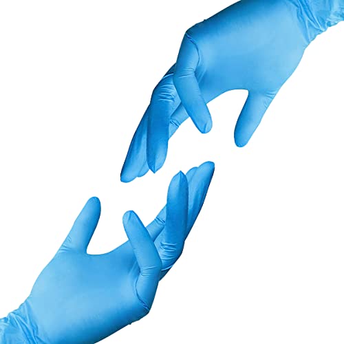 Synmax Vinyl Exam Gloves Disposable Exam Gloves, 4 Mil, Latex & Powder Free, Food-Safe, Lightly-Textured, Blue XL Size Case of 1000