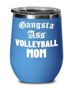 volleyball mom wine tumbler - funny for women moms sisters aunts daughters - stemless insulated with lid gr8esy