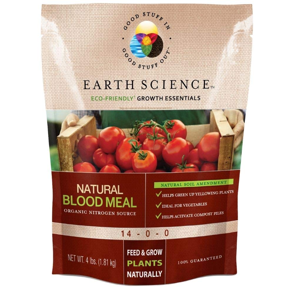 Earth Science – Natural Blood Meal Plant Food – Feed & Grow Plants Naturally – Activate Compost Piles – Vibrant Color –More Blooms and Bigger Harvests 4lb