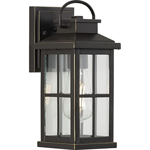 Progress Lighting Williamston Collection 1-Light Clear Glass Antique Bronze Farmhouse Outdoor Small Wall Lantern Light, 12.00x5.00x6.00