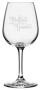 etched laser art mother of the groom samantha font wedding party themed 12.75oz all purpose wine glass