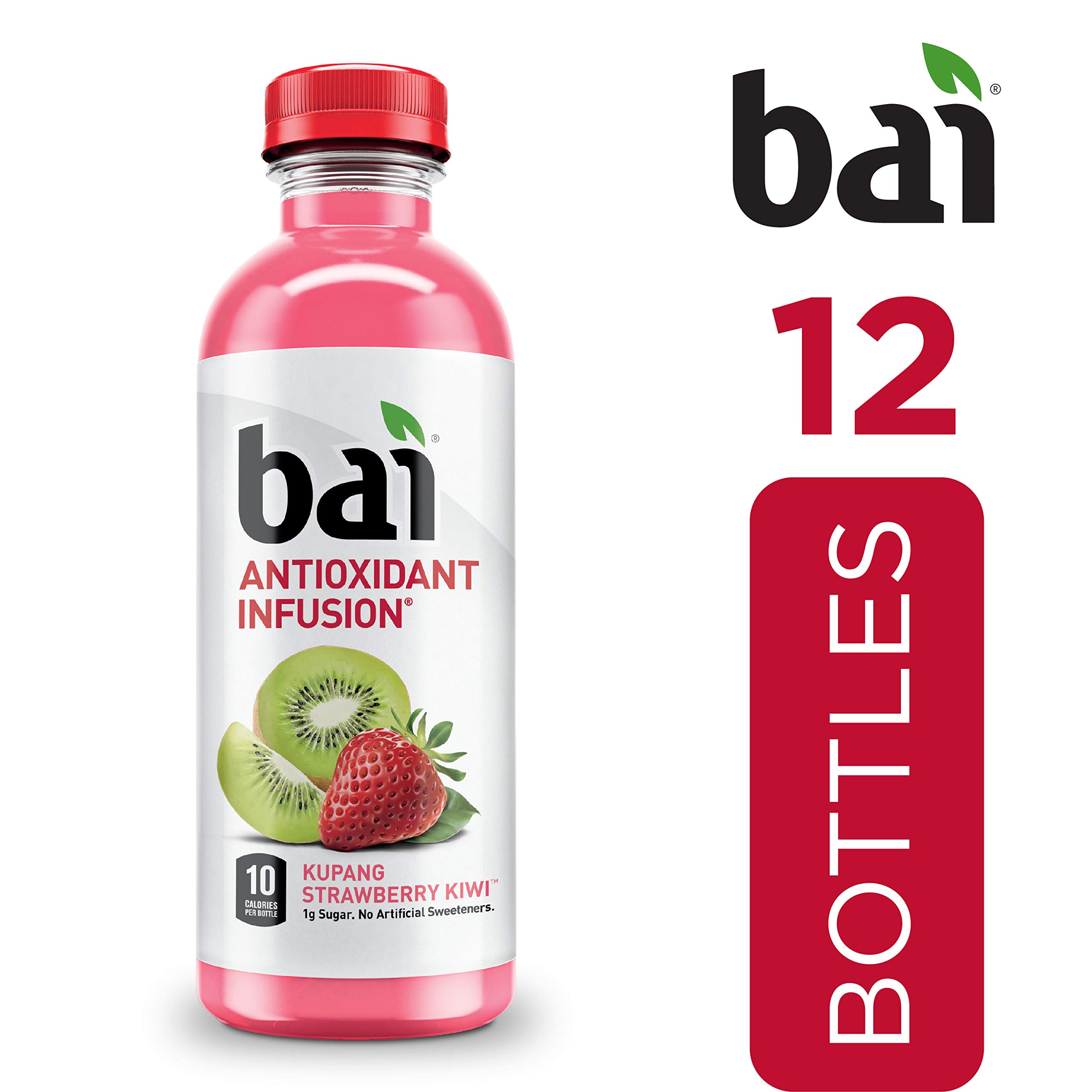 Bai Kupang Strawberry Kiwi, Antioxidant Infused Beverage, 18 fl oz bottle (Pack of 12)