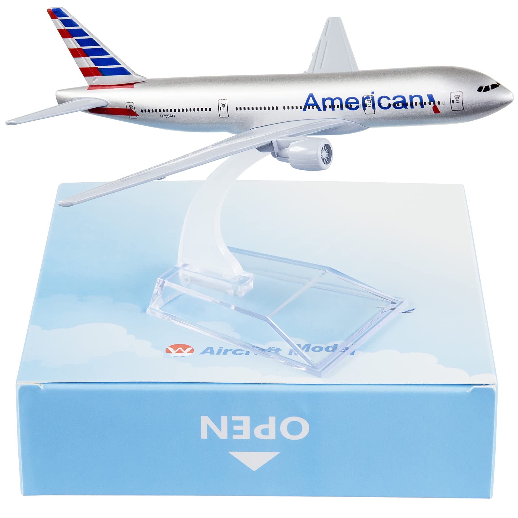 Busyflies Model Airplane 1:400 Scale Die-cast Planes Model Alloy American Airlines B777 Metal Aircraft Model Plane Model for Birthday Gifts