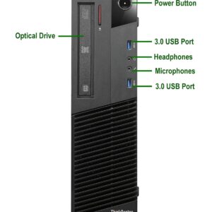 Lenovo ThinkCentre M93P SFF Computer Desktop PC, Intel Core i7 3.4GHz Processor, 16GB Ram, 128GB M.2 SSD, 3TB Hard Drive, Wireless Keyboard & Mouse, WiFi | Bluetooth, Windows 10 Pro (Renewed)