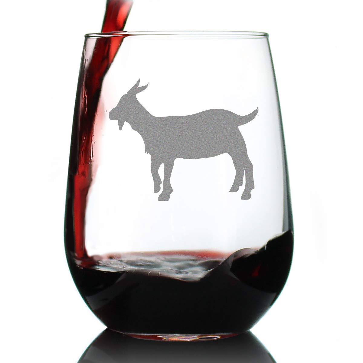 Goat Stemless Wine Glass - Cute Funny Farm Animal Themed Decor and Gifts for Goat Lovers - Large 17 Oz