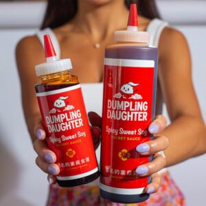 Dumpling Daughter - Spicy Sweet Soy Sauce (8 oz) - Brown Sugar Sweetened Soy Sauce Balanced with Spicy Chili Oil - The Most Versatile Soy Sauce