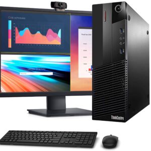 Lenovo M93P SFF Computer Desktop PC, Intel Core i7 3.4GHz, 16GB Ram, 128GB M.2 SSD, 1TB HDD, Wireless Keyboard & Mouse, WiFi | Bluetooth, New 1080p Webcam, 22" FHD LED Monitor, Win 10 Pro (Renewed)