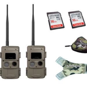 Cuddeback Cuddelink 2 Long Range IR Remote Cameras L Series 2 16GB SD Cards and 1 Hunters Warehouse Hat