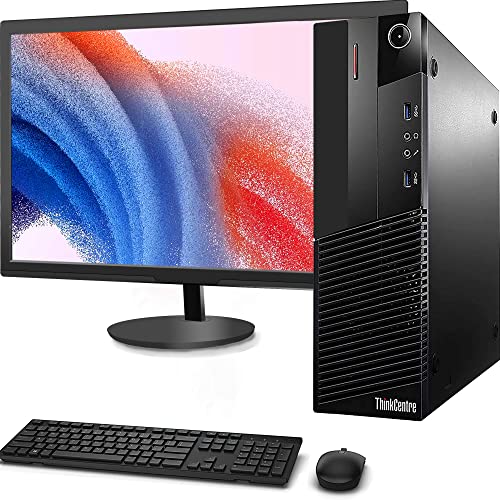 LENOVO SFF Computer Desktop PC, Intel Core i7 3.4GHz Processor, 16GB Ram, 128GB SSD, 2TB HDD, Wireless Keyboard & Mouse, WiFi | Bluetooth, New 24" FHD LED Monitor, Win 10 Pro (Renewed)