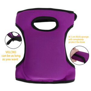 Gardening Knee Pads, Water Resistant Adjustable Garden Kneeler Water Resistant Neoprene Cover for Yard Gardening Cushion House Cleaning Work Flooring Thick Foam Padding Kneeling Kneepads Purple