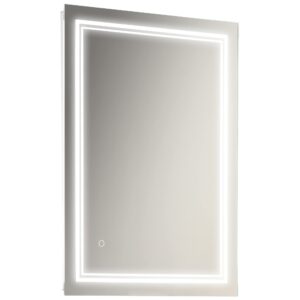 kleankin 32" x 24" led bathroom mirror, lighted vanity mirror, wall mounted with smart touch button, horizontally and vertically, waterproof, plug-in, silver