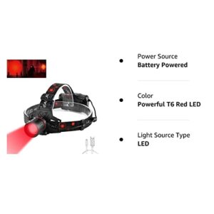 PROFORUS Hunting Headlamp Red Light Rechargeable, 1000 Lumens Red LED Head Light Zoomable Red Light Headlamp Waterproof 3 Modes for Coon Hog Coyote Varmint Hunting, Astronomy, Stargazing