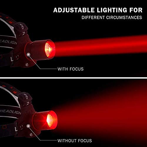 PROFORUS Hunting Headlamp Red Light Rechargeable, 1000 Lumens Red LED Head Light Zoomable Red Light Headlamp Waterproof 3 Modes for Coon Hog Coyote Varmint Hunting, Astronomy, Stargazing