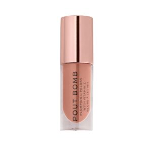 revolution, pout bomb plumping lipgloss, high shine, rich glossy pigment, infused with vitamin e, candy pink, 0.15 fl. oz.