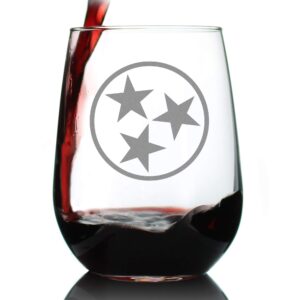 tennessee flag stemless wine glass - state themed drinking decor and gifts for tennessean women & men - large 17 oz glasses