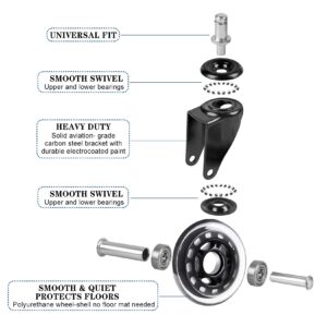 Office Chair Caster Wheels Replacement, Heavy Duty Casters Safe for All Floors,Without Chair Mats. 3" Office Furniture Casters Replacement,Universal Fit (1set)