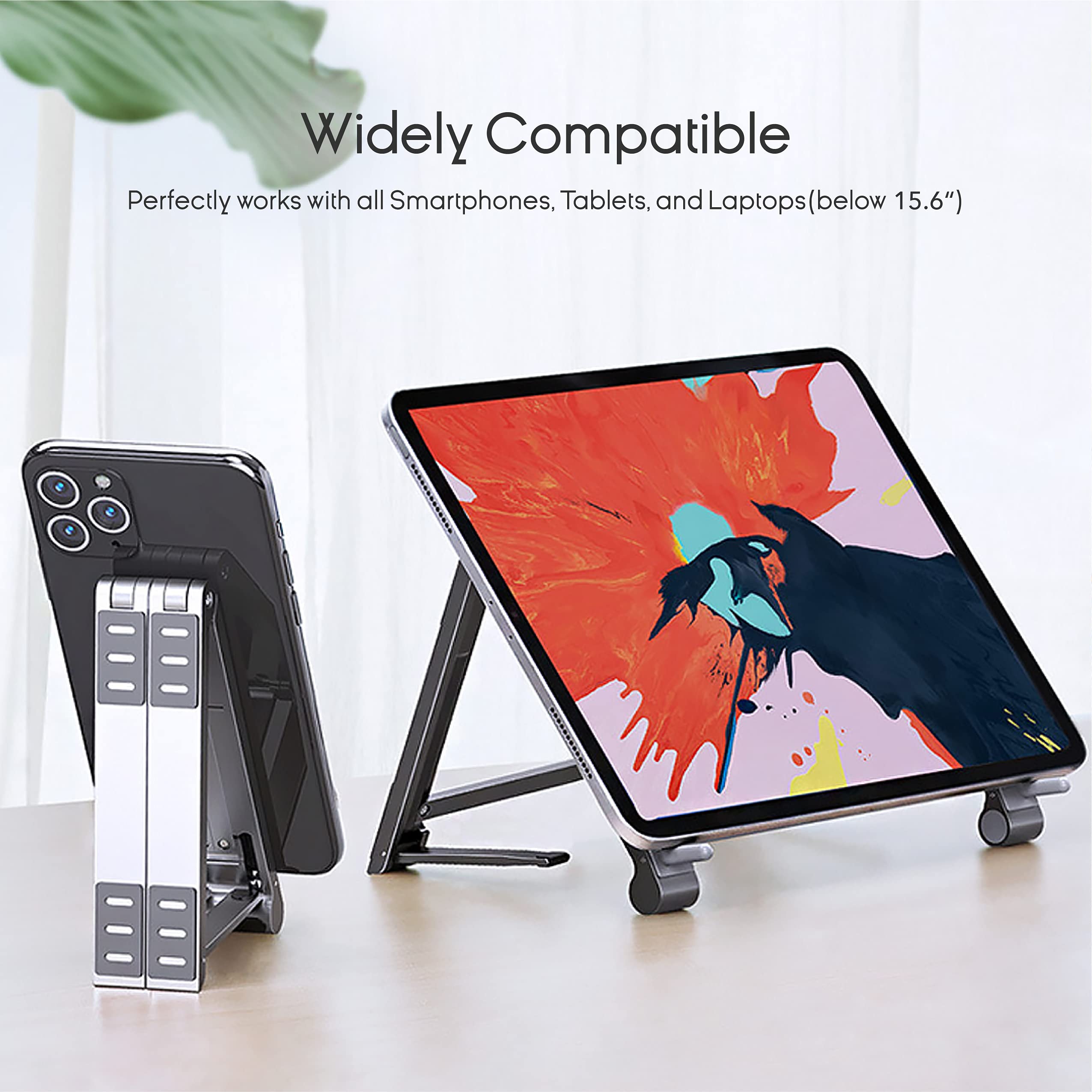 Whardeeg Magic X1, Mini 3-in-1 Multi-Function Laptop Stand, Pocket Size Adjustable Stand, fit Your Phone, Tablet, and Laptop(16'' and Below), Multi Angles Aluminum Ergonomic Device Riser