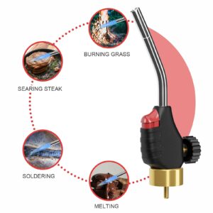 RTMMFG Trigger Start Gas Welding Torch Propane High Intensity Torch Adjustable Webbed Flame Torch, Fuel by Propane