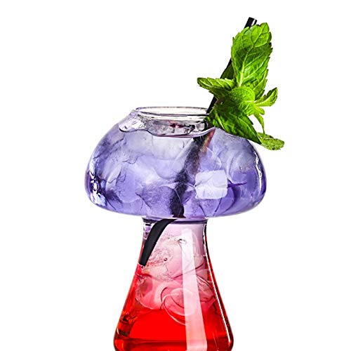 Mushroom Design Cocktail Glass 380ml Wine Water Cocktails Lemonade Juice Glass Bartender Special Beer Wine Glasses Goblet Cooler Cup