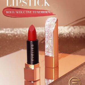 EVELIER Galaxy Lipstick - Matte, Moisturizing, Plush, Pigment-Rich Colors with Silky, Full Color Finish & Intense Hydration for All Day Coverage (Glamour Red)