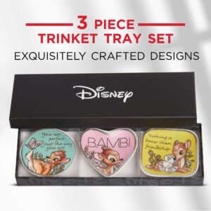 Disney Bambi Trinket Dish Set - Ring Jewelry Tray - Mini Ceramic Trinket Trays, 3-Piece Trinket Dish Gift Set