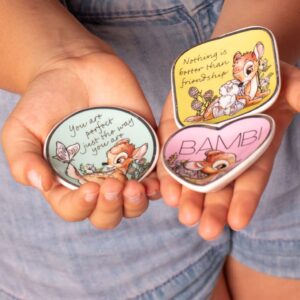 Disney Bambi Trinket Dish Set - Ring Jewelry Tray - Mini Ceramic Trinket Trays, 3-Piece Trinket Dish Gift Set