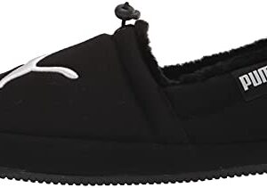 PUMA Men's Tuff Moccasin Slipper, Black Whit, 9