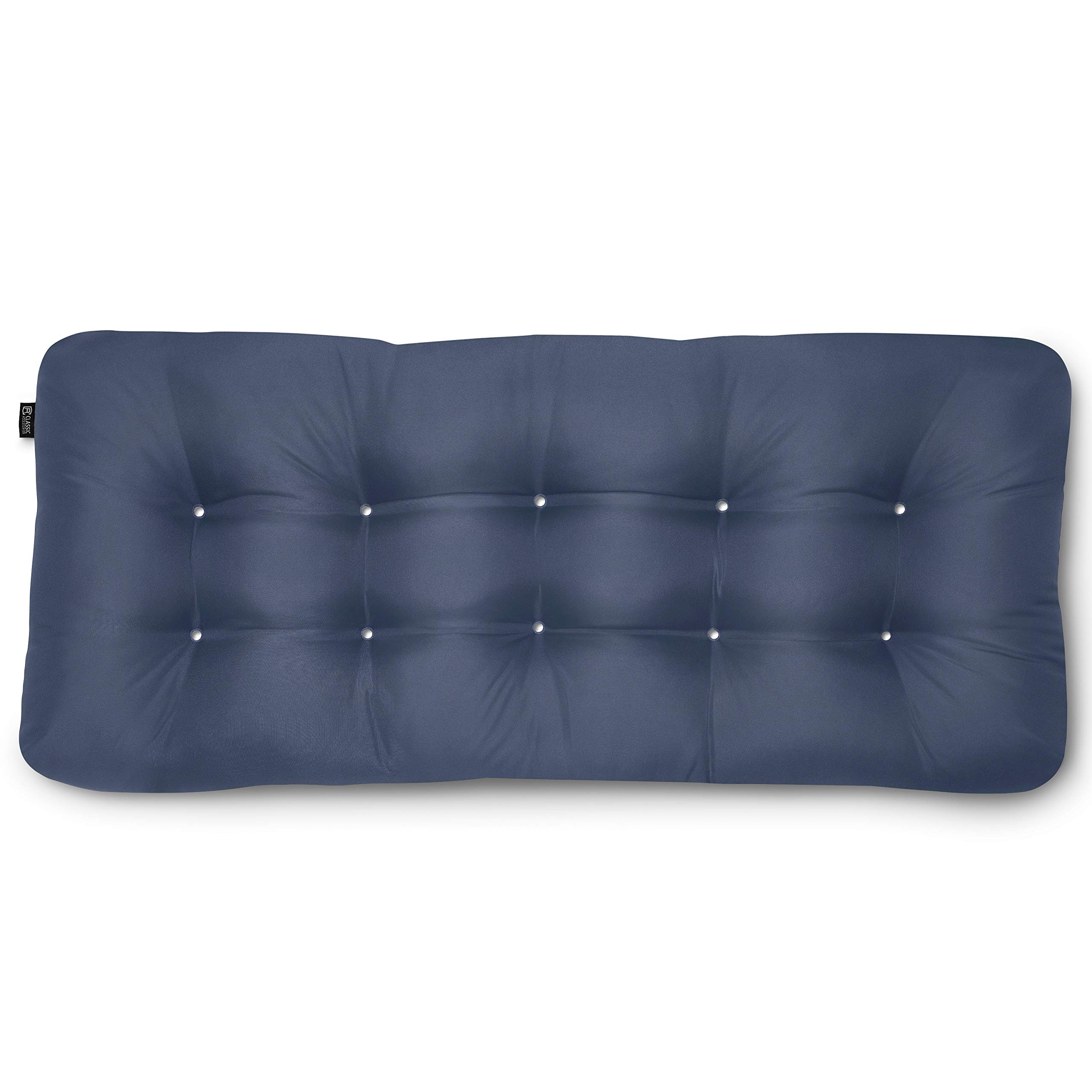 Classic Accessories Water-Resistant Indoor/Outdoor Bench Cushion, 54 x 18 x 5 Inch, Navy, Outdoor Bench, Bench Cushions, Outdoor Cushions