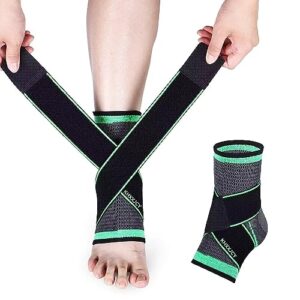 ankle support brace, adjustable compression ankle support, for men women achilles tendon support and plantar fasciitis, stabilize ligaments, eases pain swelling and sprained ankle pain (large)
