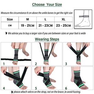 Ankle Support Brace, Adjustable Compression Ankle Support, for Men Women Achilles Tendon Support and Plantar Fasciitis, Stabilize Ligaments, Eases Pain Swelling and Sprained Ankle Pain (Large)