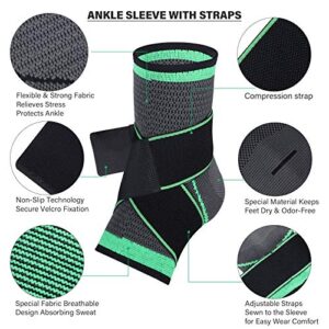 Ankle Support Brace, Adjustable Compression Ankle Support, for Men Women Achilles Tendon Support and Plantar Fasciitis, Stabilize Ligaments, Eases Pain Swelling and Sprained Ankle Pain (Large)