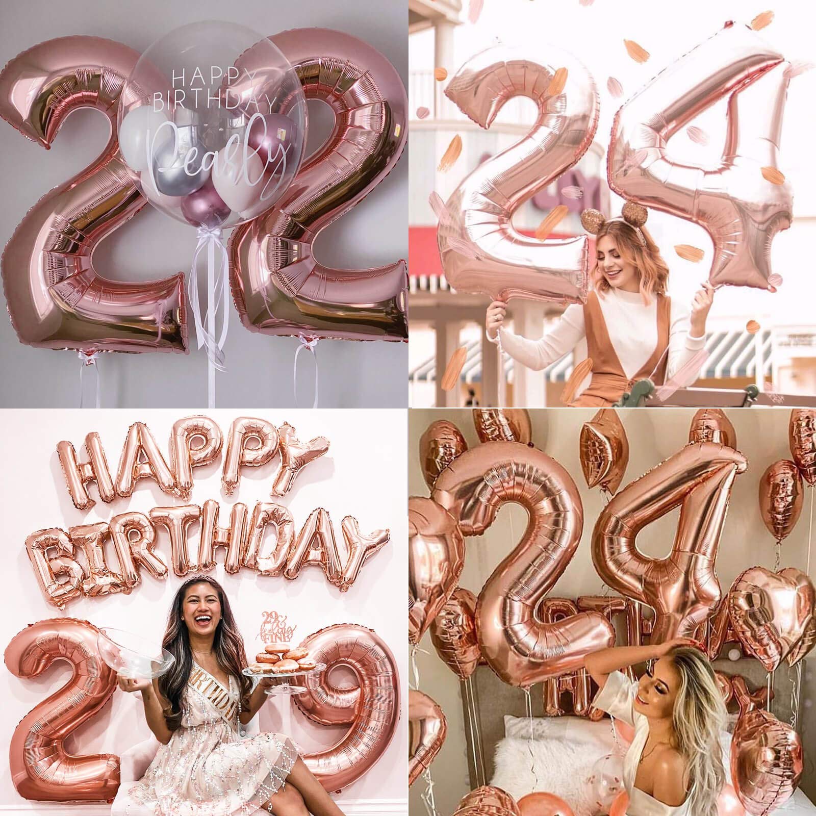 40 Inch Large Rose Gold Number 7 Balloon Extra Big Size Jumbo Mylar Foil Helium Balloons for Birthday Party Celebration Decorations Graduations Wedding Anniversary Baby Shower Supplies Engagement