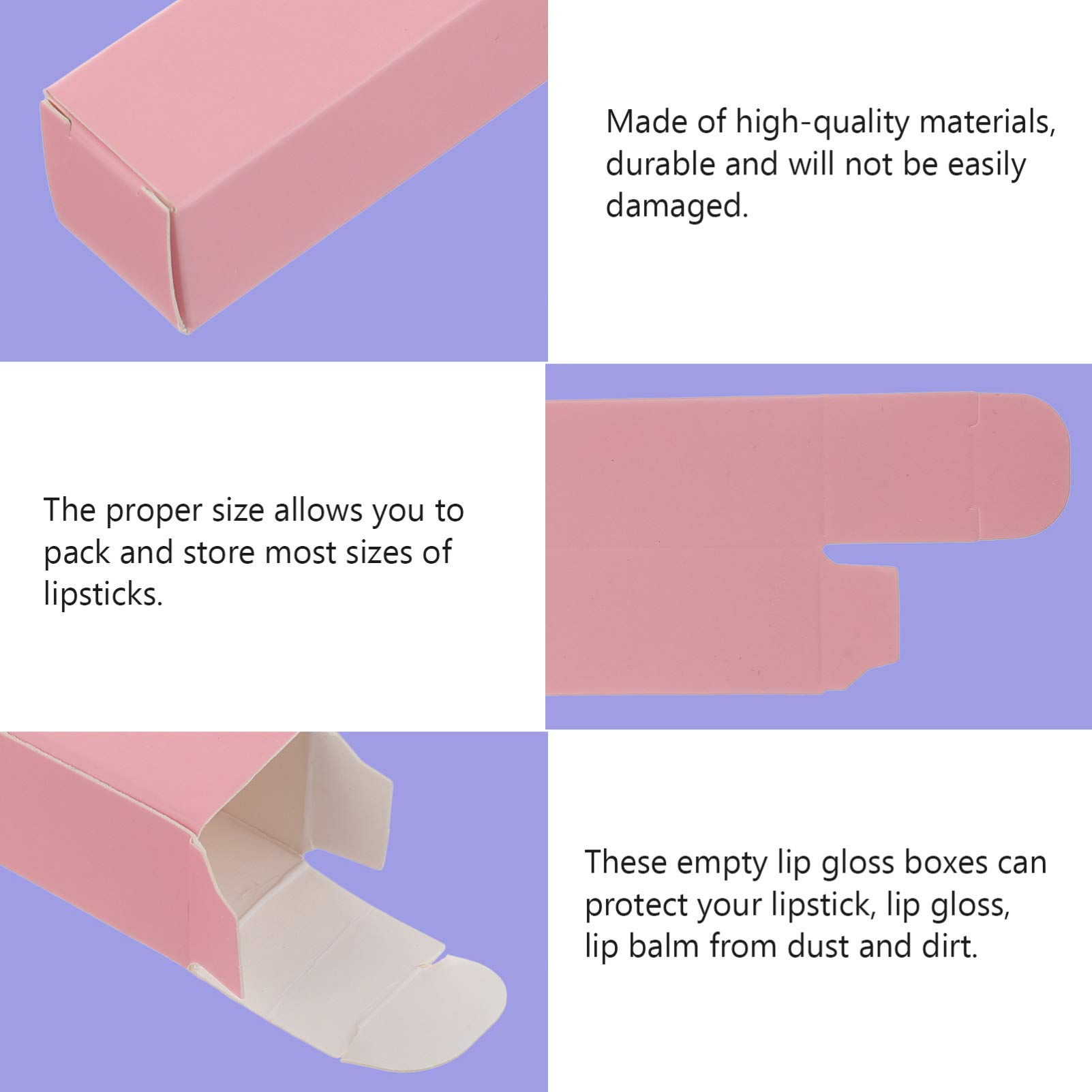 ARTIBETTER 50Pcs Empty Lip Gloss Box Paper Lipstick Perfume Packaging Boxes Containers Lipstick Packaging Paper Case for Lip Gloss Storage Pink