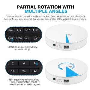 BAOSHISHAN Motorized Rotating Display Stand 13.7inch/110LB, 360 Degree Photography Turntable with Remote Control, Electric Turntable for Products Photo or Short Video, Panoramic Images, 3D Scanning