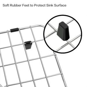 Zeesink Sink Protectors for Kitchen Sink,Sink Grid Size 27 13/16" X 14 5/16",Stainless Steel Sink Grid and Sink Protector,Sink Grate with Center Drain,Sink Bottom Grid