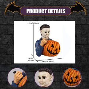 nezababy Light Up Michael Myers Statue Halloween Decoration Sam Trick 'r Treat with Pumpkin Horror Movie Garden Gnomes Decor Resin