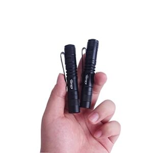 kemaily handheld pen flashlight 150 lumens lamp clip mini pen light small pocket penlight(2 short)