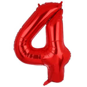 40 inch 4 red number balloons mylar foil helium digital balloons baby shower 4st birthday party decor supplies…
