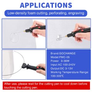 4 in 1 Foam Cutter Set with Digital Voltage Controller, GOCHANGE Electric Cutting Machine Pen Tools Kit, 100-240V /18W Styrofoam Cutting Pen with Electronic Voltage Transformer Adaptor