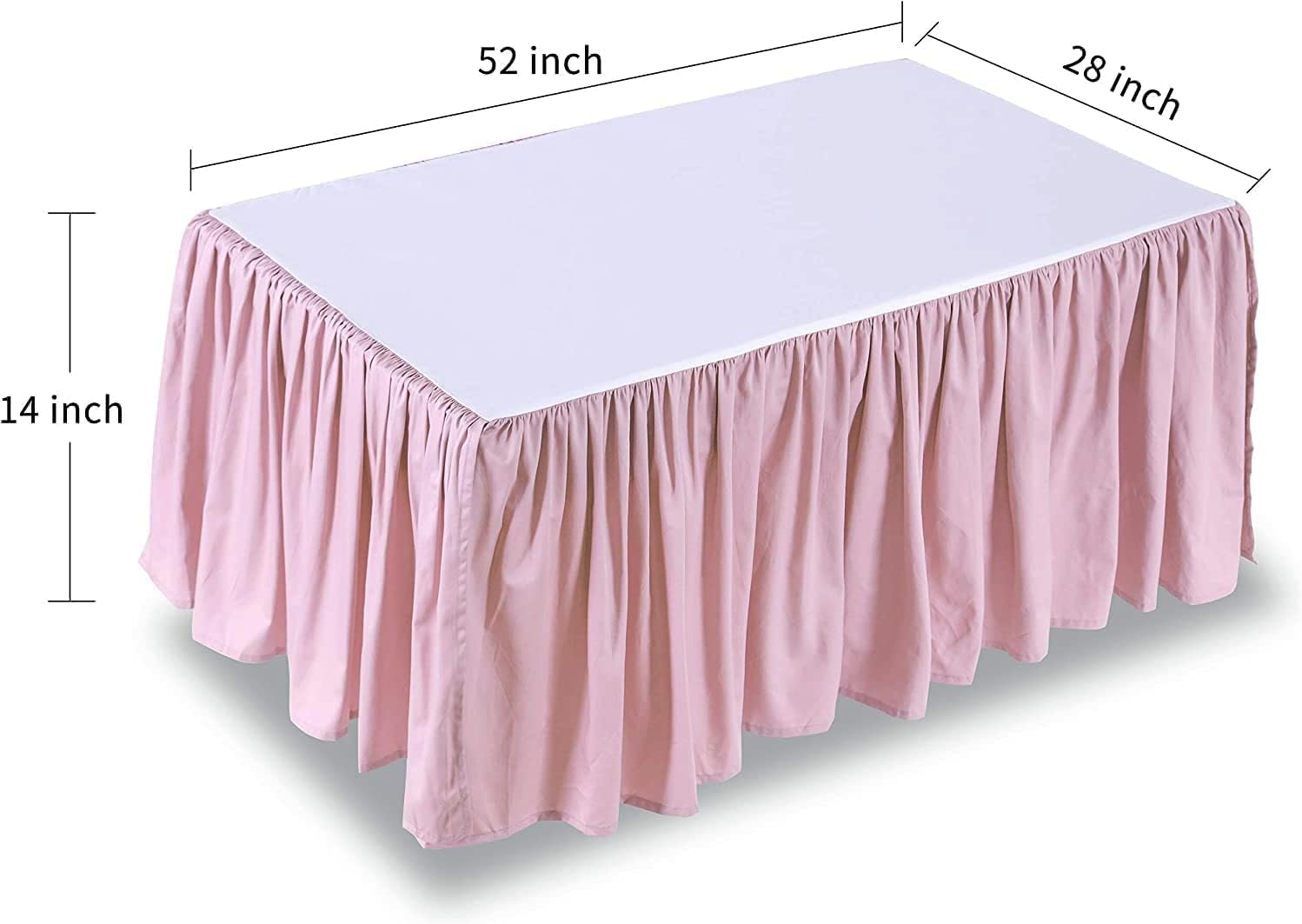 Crib Skirt Dust RuffleCrib Skirt Dust Ruffle, 100% Egyptian Cotton 400 Thread Count Soft Breathable Crib Bedding Skirt for Baby, Boys and Girls, Fading Resistant (Pink)