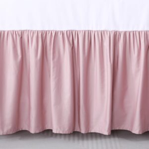 Crib Skirt Dust RuffleCrib Skirt Dust Ruffle, 100% Egyptian Cotton 400 Thread Count Soft Breathable Crib Bedding Skirt for Baby, Boys and Girls, Fading Resistant (Pink)