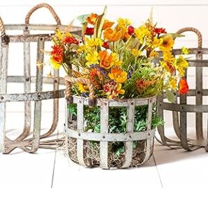 Irvin's Country Tinware Rustic Round Metal Basket Set