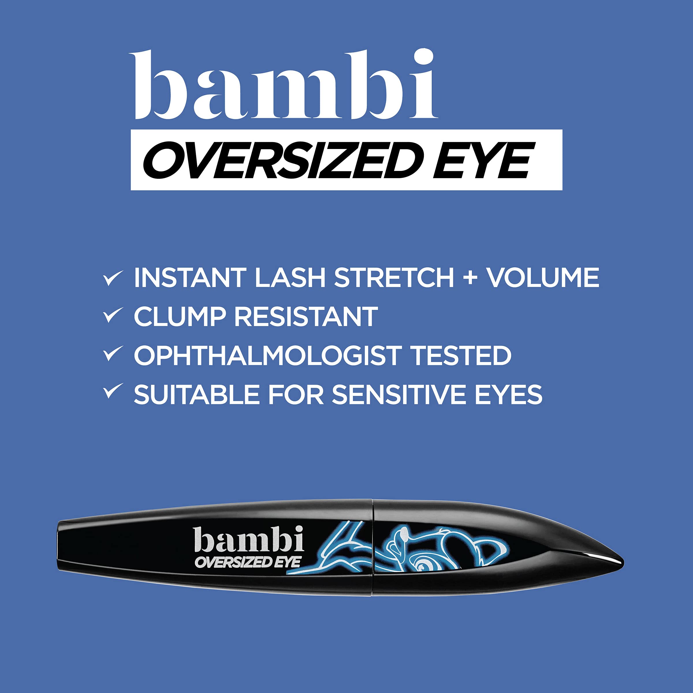 L'Oreal Paris Bambi Eye Mascara, Lasting Volume, Length & Lift, Doe-Eye Definition, No Clumping or Smudging, Washable, Intense Black, 0.28 fl. oz.